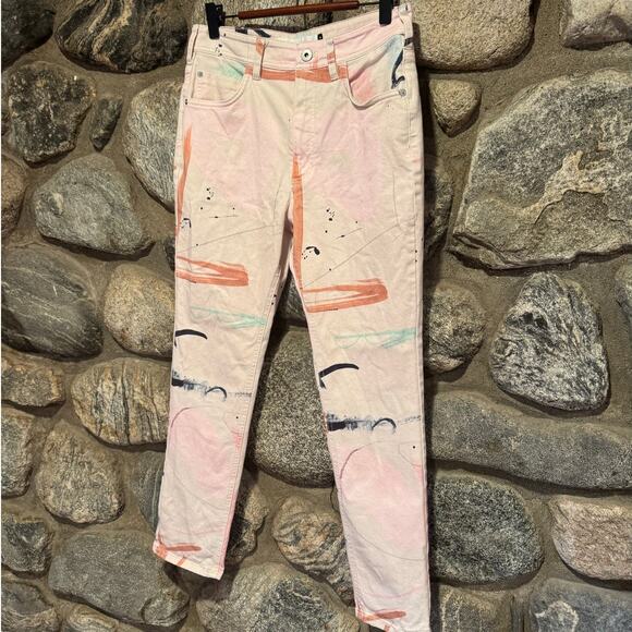 Anthropologie x Moglea Ultra High Rise Straight Slim Artistic Jeans Women's 27 - Picture 3 of 10